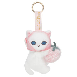 Mofusand Merci Strawberry Mascot Keychain(Strawberry  and White Cat)