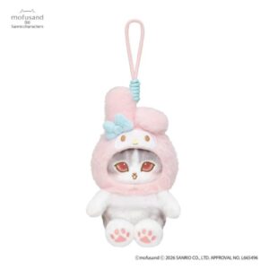 Mofusand x Sanrio My Melody Squishy Potefuwa Cute  Plush Keychain